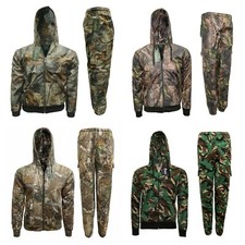 Children's Kids Waterproof Fleece Camo Jungle Hunting Fishing Tracksuit Suit Set