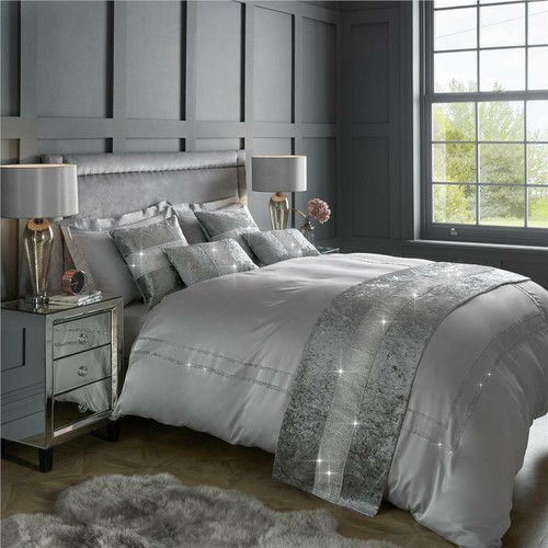 Diamante crushed velvet bed - velvet,