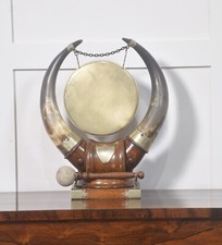 Antique Oak & Cattle Horn