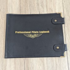 Transair Professional Pilots Logbook Leather Cover - Aviation Collectable 