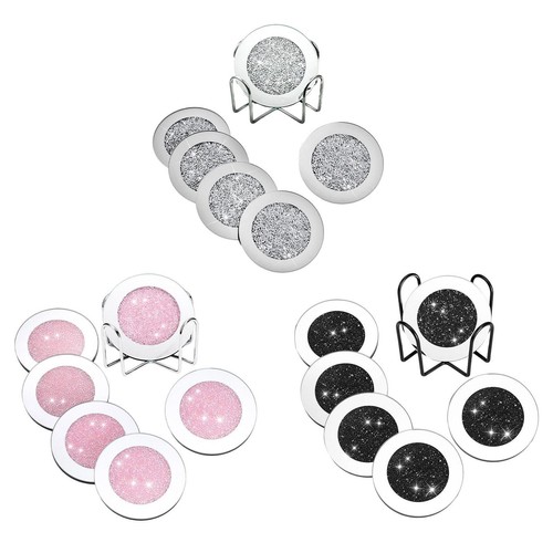 Pack sparkly coasters - of, 6