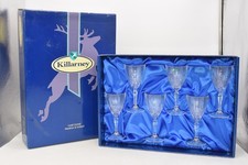 Killarney Crystal Wine Glasses Set of 6 Handmade in Ireland Boxed