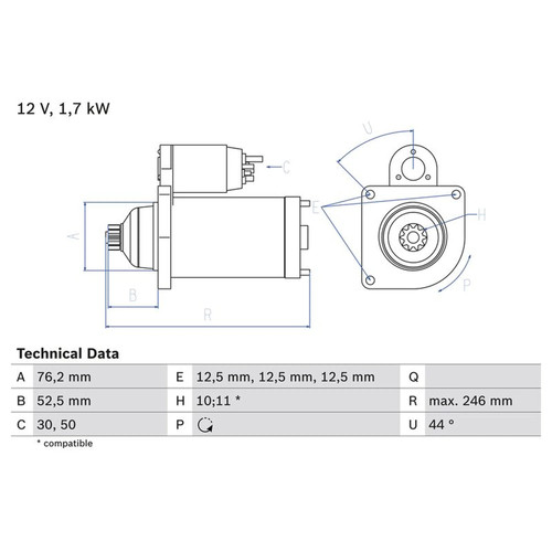 Bosch starter motor - bosch,