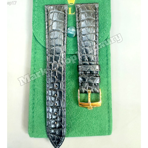 Rolex black crocodile leather - rolex,