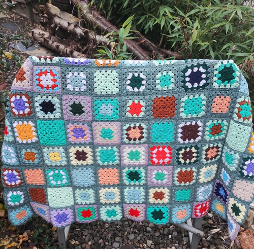 Vintage granny square - square, blanket