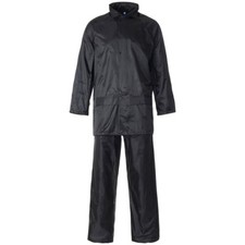 Adults Overall Rain Suit Jacket & Trousers Waterproof Set Mens PVC Rain Coat NEW