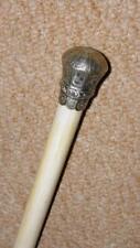 Antique White Lacquered Musical Conductors Baton - Repousse Silver Top
