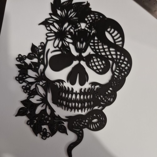 Floral skull wall - , 32x28cm