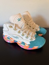 Vintage Reebok Question Mid White Noise Allen Iverson Shoes Mens Size 9/Uk 8