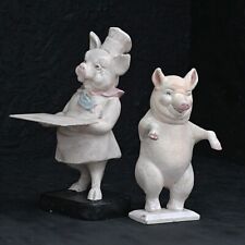 Early 20th century English papier Mache butchers shop display pig figures