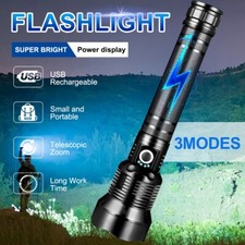 2500000000LM P90 LED Super Bright Flashlight USB Rechargeable Powerful Torch