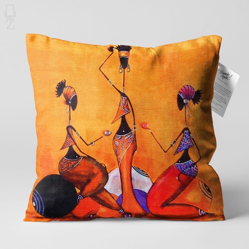 Cushion cover with abstract - with,