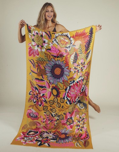 Powder fantasy floral scarf - fantasy,