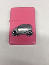 Smart Car ref240 PewterEffect flip top petrol lighter refillable 7 colour