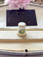 Royal Worcester Blue Tit Thimble – Signed by C. Farmer