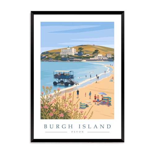 Burgh island travel - island, poster
