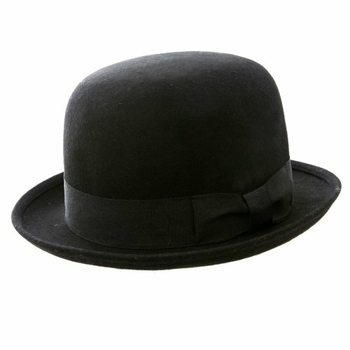 Classic mens black bowler hat - black,