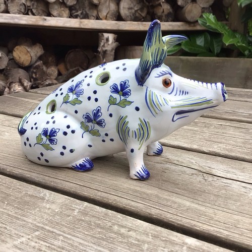Desvres french faience pig - french,