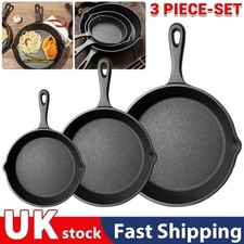 Set of 3 Cast Iron Non Stick