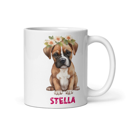 Cute boxer dog cup - cute,