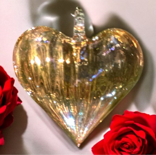 Exquisite gold glass - gold, heart