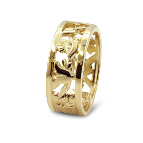 Masonic wedding ring 9ct - in,