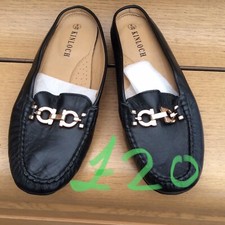 Ladies Shoes Black Flat  5 leather Backless Slip On. Top quality  Kinloch Brand