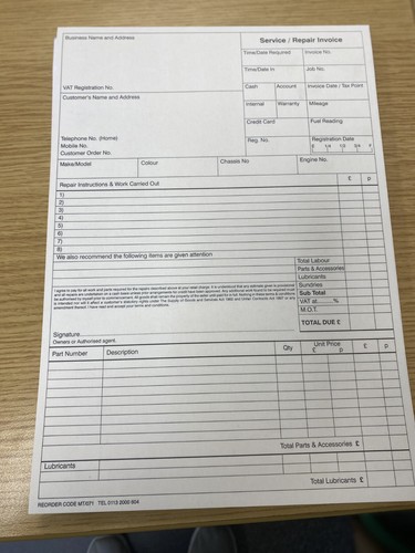 Ncr repair order - ncr,