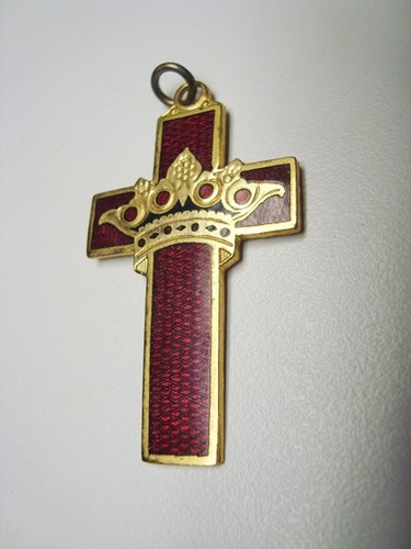 Vintage red guilloche - guilloche, enamel