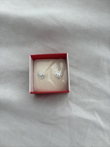 Sterling silver earrings - silver, tree