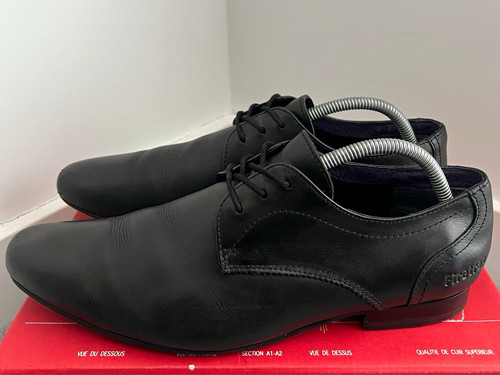 Firetrap black leather derby - black,