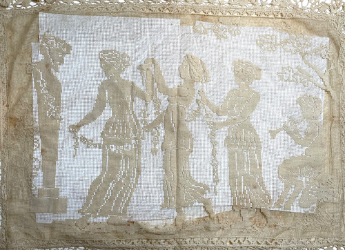 Antique filet needle lace - antique,