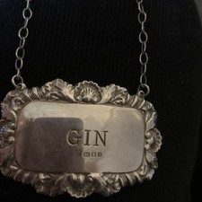 Decanter label Sterling Silver