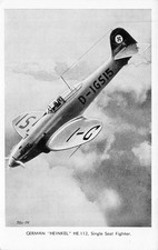 German Heinkel HE.112 Single Seat Fighter Plane Aircraft Valentines Postcard (B9