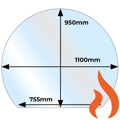 Glass hearth clear - clear, circle