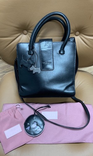 Radley black leather bag - black, with