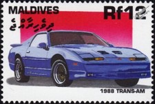 1988 PONTIAC TRANS-AM Classic Car Stamp (2000 Maldives)