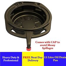Oil Gearbox Fuel Drain Pan Tray 15 Litre Car Motorbike EXTRA Heavy Duty WITH CAP