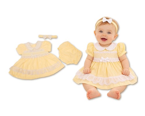 Baby girls dress set smocked - dress,