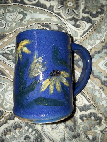 Handcrafted pottery mug signed - handcrafted,