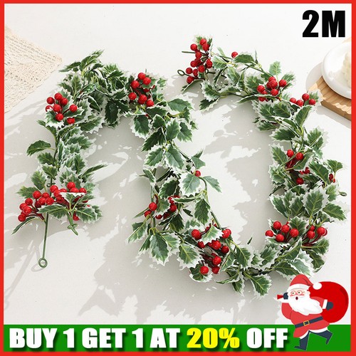 Artificial holly leaves - holly, red