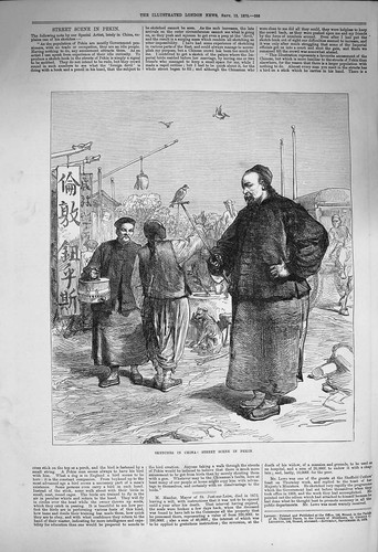 Original old antique print - old,