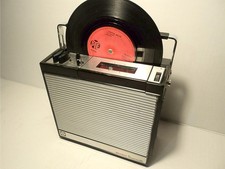 Vintage 1960s Bush Discatron Discassette Slot in  Record Player Portable Working