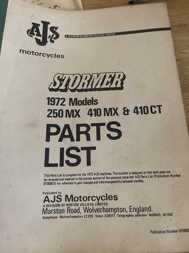 Ajs motorcycles stormer 1972 - motorcycles,