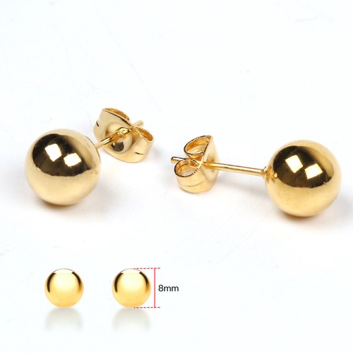 9ct solid gold pair - solid, round