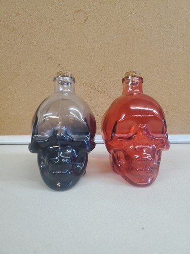 Skull corked glass bottles - skull,