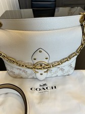 Coach Beat Leather 3 Way Bag with Signature Leather Shoulder Strap. Ivory colour