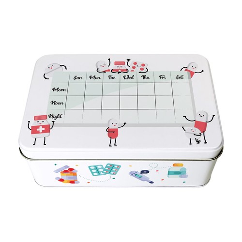 Pill organiser pot storage tin - pill,