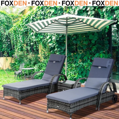 Pieces rattan sun loungers - rattan,