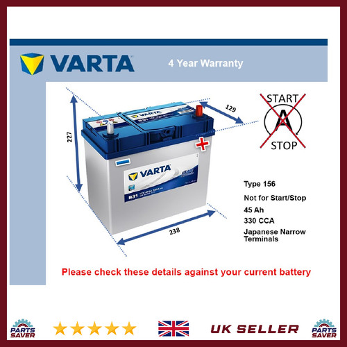 Battery fits subaru - fits, 1.0